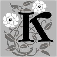 Floral Initials - K stencil section.