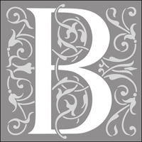 308B - Renaissance initials - b stencil 308B - Renaissance initials - b stencil