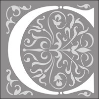 308C - Renaissance initials - c stencil 308C - Renaissance initials - c stencil