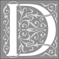 308D - Renaissance initials - d stencil 308D - Renaissance initials - d stencil