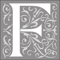 308F - Renaissance initials - f stencil 308F - Renaissance initials - f stencil