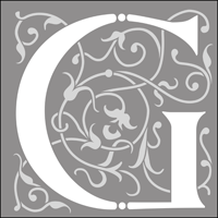 308G - Renaissance initials - g stencil 308G - Renaissance initials - g stencil