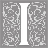 308I - Renaissance initials - i stencil 308I - Renaissance initials - i stencil