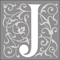 Renaissance Initials - J stencil section.