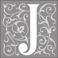 308J - Renaissance initials - j stencil 308J - Renaissance initials - j stencil