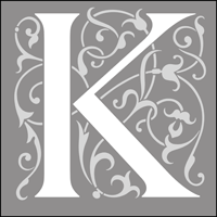 308K - Renaissance initials - k stencil 308K - Renaissance initials - k stencil