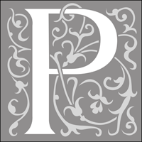 308P-L - Renaissance initials - p stencil