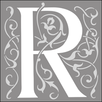 308R-L - Renaissance initials - r stencil
