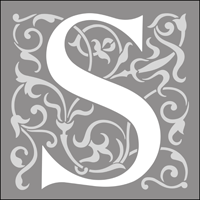 308S-L - Renaissance initials - s stencil