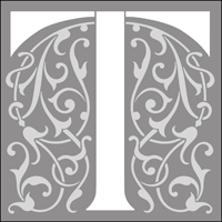 308T-L - Renaissance initials - t stencil