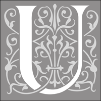 308U-L - Renaissance initials - u stencil