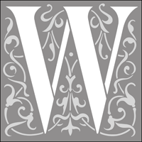308W-L - Renaissance initials - w stencil