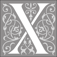 Renaissance Initials - X stencil section.