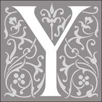 308Y-L - Renaissance initials - y stencil