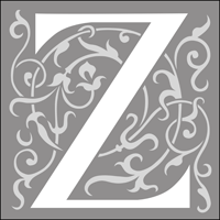 308Z-L - Renaissance initials - z stencil
