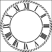 Clockface (Roman) stencil