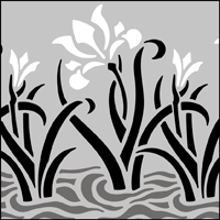 Iris In Water stencil