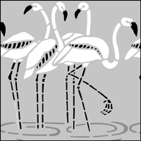 Flamingos  stencil