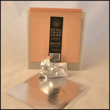 Aluminium transfer leaf (Silver leaf). Aluminium transfer leaf (Silver leaf).