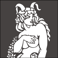 This image just shows a section of the design. Click to see the full stencil design. Saturnalia No 1 stencil section.