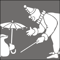 This image just shows a section of the design. Click to see the full stencil design. Clowns stencil section.