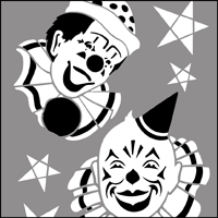 Clowns stencil section.