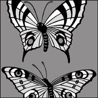 Butterflies stencil section.