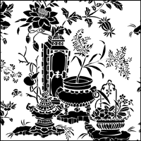 Vase & Flower Repeat stencil