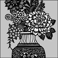 Vase & Flowers (Silhouette) stencil