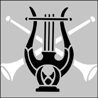 CS102 - Horns & Lyre solo stencil CS102 - Horns & Lyre solo stencil