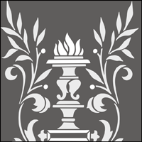 This image just shows a section of the design. Click to see the full stencil design. Panel No 2 stencil section.