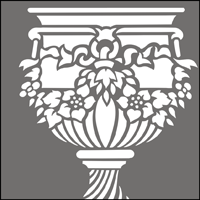 GR100-L - Floral urn stencil