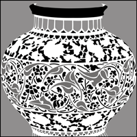GR107-L - Turkish vase stencil