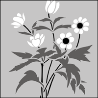Wood Anemone  stencil section.