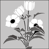Anemone  stencil section.