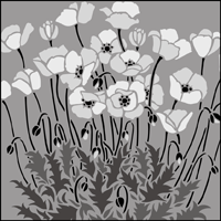 GR36-L - Poppies stencil