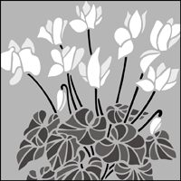 The Cyclamen stencil - price £20.30 Cyclamen stencil