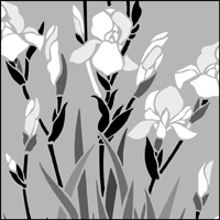 Irises stencil
