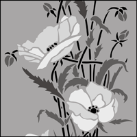 GR61 - Giant poppies stencil