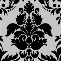Large Damask stencil section.