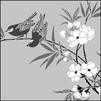 Birds & Blossom No 1 stencil section.