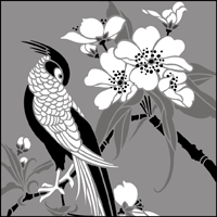 Birds & Blossom No 5 stencil