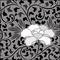 This image just shows a section of the design. Click to see the full stencil design. Camellias stencil section.