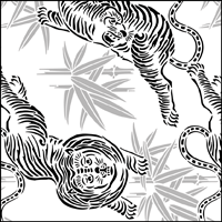 Tigers & Bamboo stencil