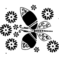 Butterfly Border stencil
