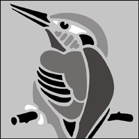 Kingfisher stencil section.