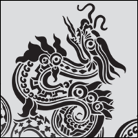 Dragon circle stencil