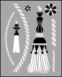 Rope & Tassels stencil section.