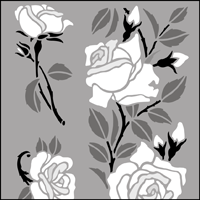 Roses stencil section.