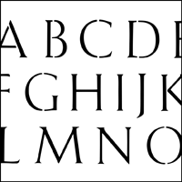 Alphabet stencil section.